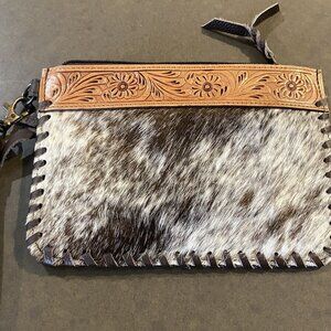 Cowhide wristlet NWOT